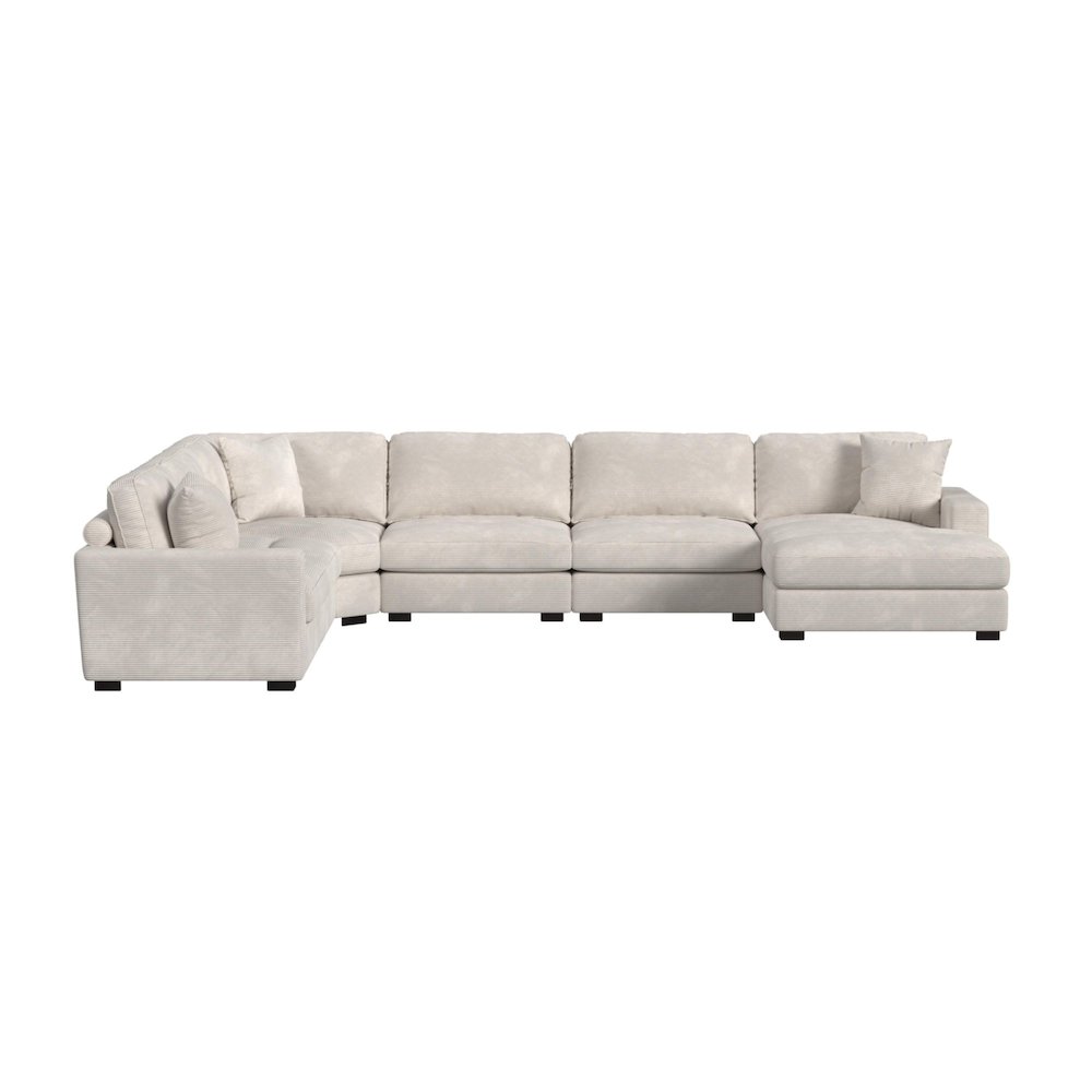 Mesa Modular 6PC Sectional Set with RHF Chaise in Steno Beige. Picture 2