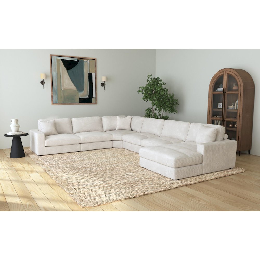 Mesa Modular 6PC Sectional Set with RHF Chaise in Steno Beige. Picture 4