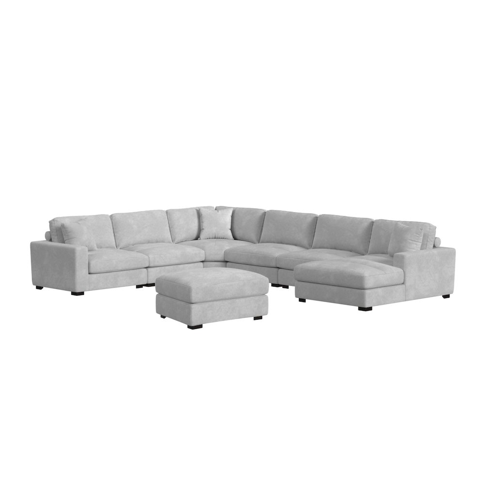Mesa Modular 7PC Sectional Set with RHF Chaise in Steno Stone. Picture 1