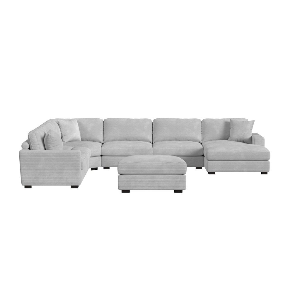 Mesa Modular 7PC Sectional Set with RHF Chaise in Steno Stone. Picture 2