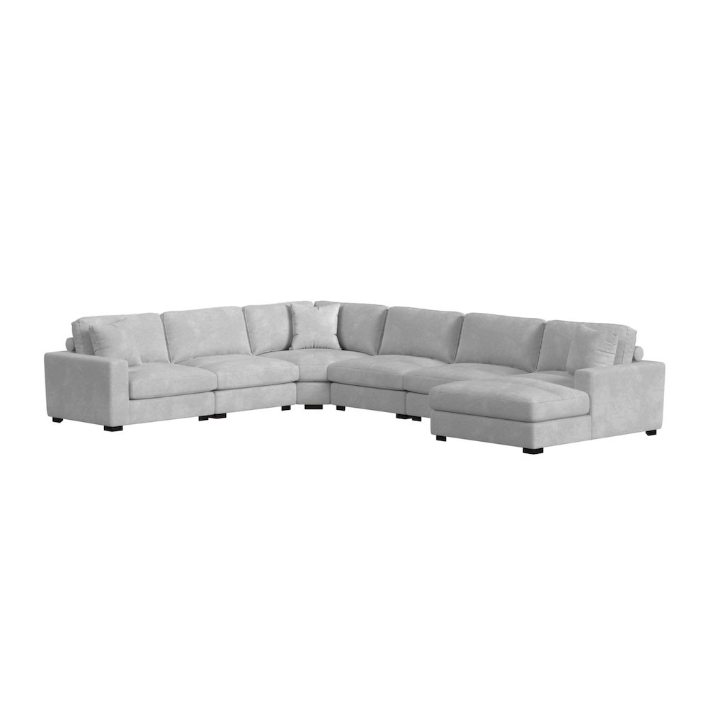 Mesa Modular 6PC Sectional Set with RHF Chaise in Steno Stone. Picture 1