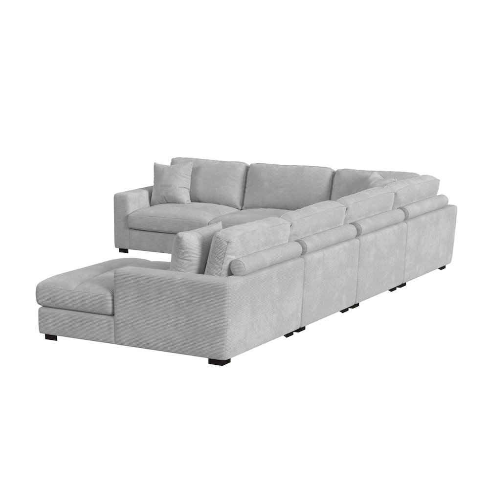 Mesa Modular 6PC Sectional Set with RHF Chaise in Steno Stone. Picture 3