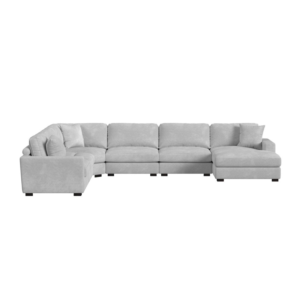 Mesa Modular 6PC Sectional Set with RHF Chaise in Steno Stone. Picture 2
