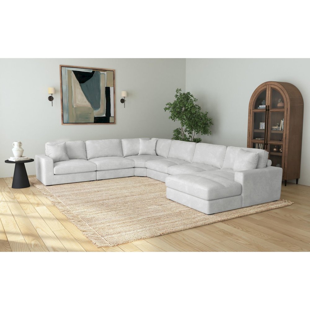 Mesa Modular 6PC Sectional Set with RHF Chaise in Steno Stone. Picture 4