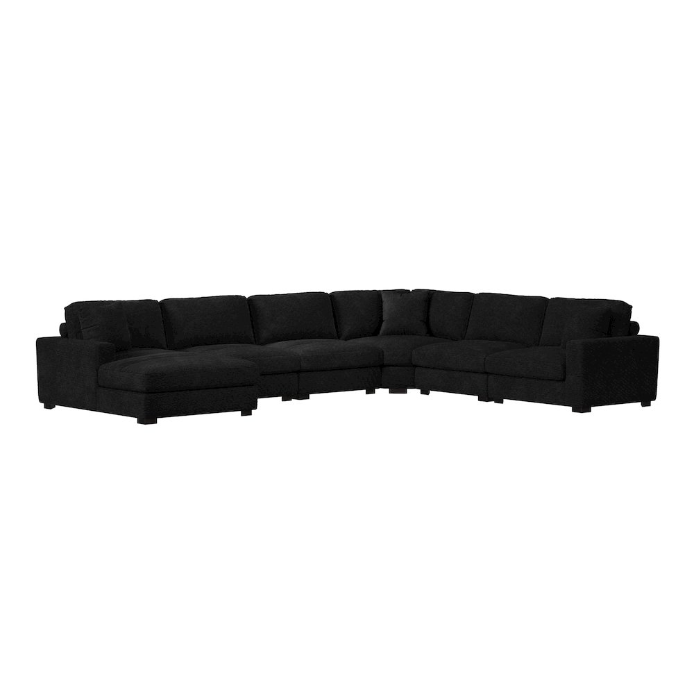 Arizona 6PC Sectional Set with LHF Chaise in Steno Black. Picture 1