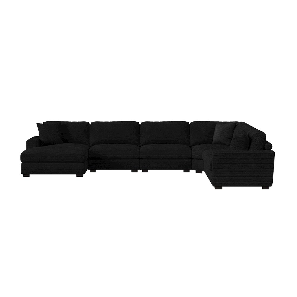 Arizona 6PC Sectional Set with LHF Chaise in Steno Black. Picture 2