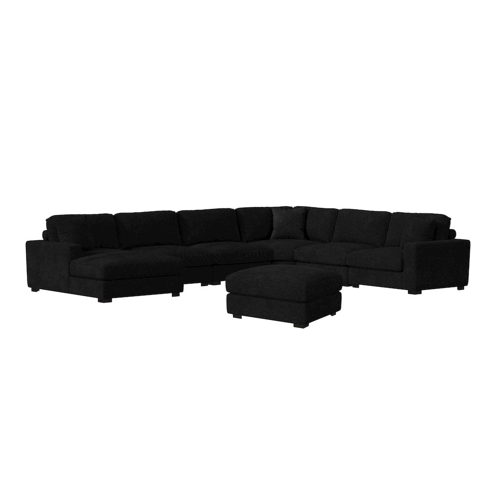Arizona 7PC Sectional Set with LHF Chaise in Steno Black. Picture 1