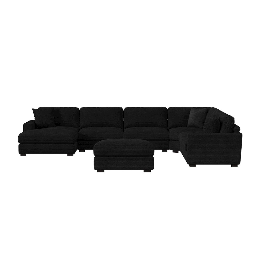 Arizona 7PC Sectional Set with LHF Chaise in Steno Black. Picture 2