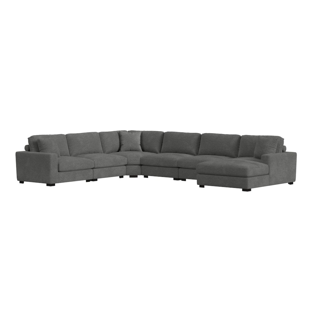 Mesa Modular 7PC Sectional Set with RHF Chaise in Steno Charcoal. Picture 2
