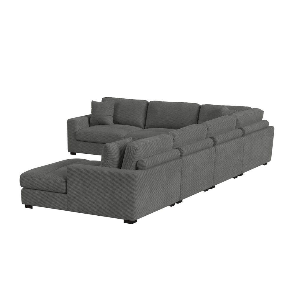 Mesa Modular 7PC Sectional Set with RHF Chaise in Steno Charcoal. Picture 3