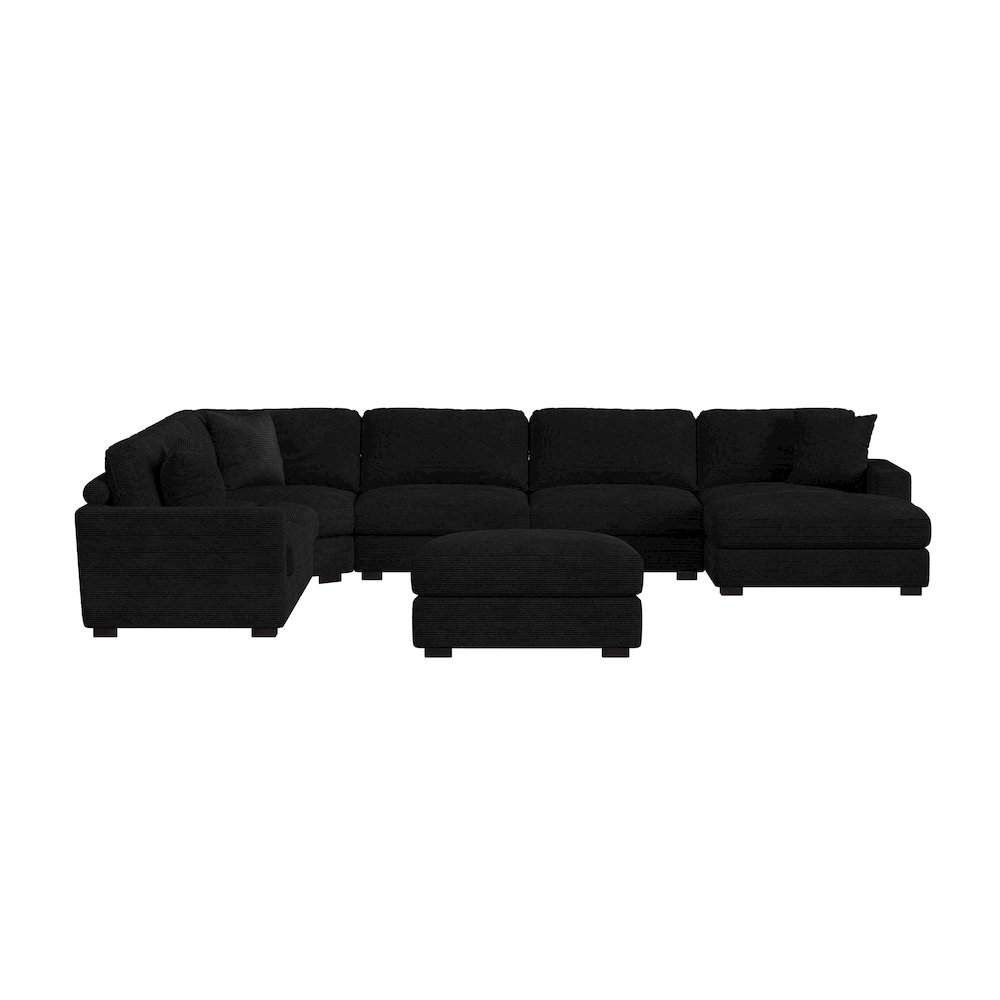 Arizona 7PC Sectional Set with RHF Chaise in Steno Black. Picture 2