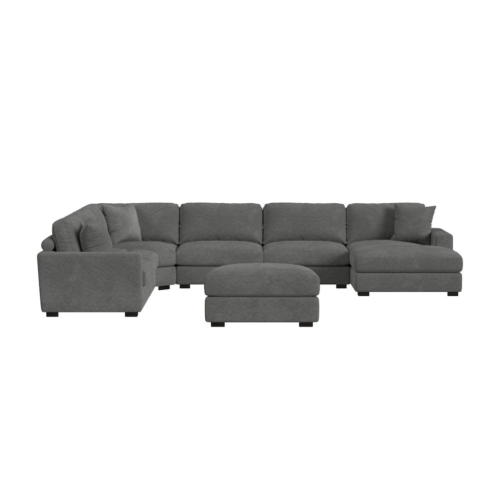 Mesa Modular 7PC Sectional Set with RHF Chaise in Steno Charcoal. Picture 1