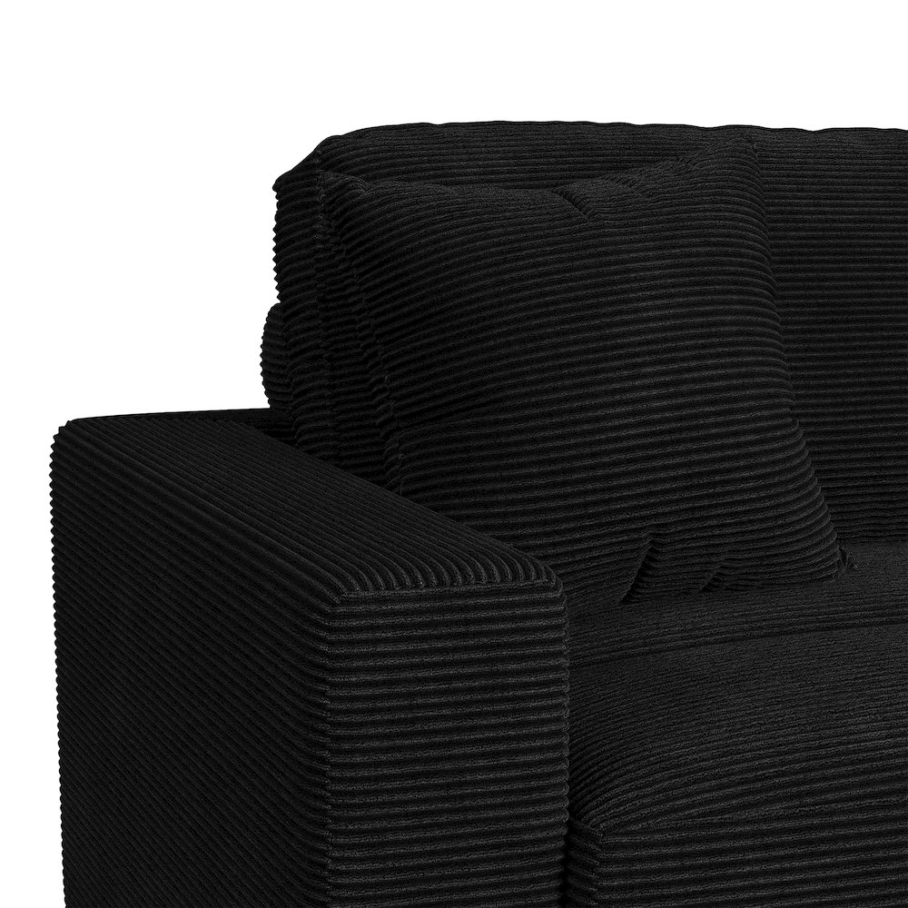 Arizona 7PC Sectional Set with RHF Chaise in Steno Black. Picture 4