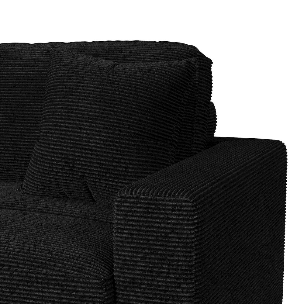 Arizona 7PC Sectional Set with LHF Chaise in Steno Black. Picture 4