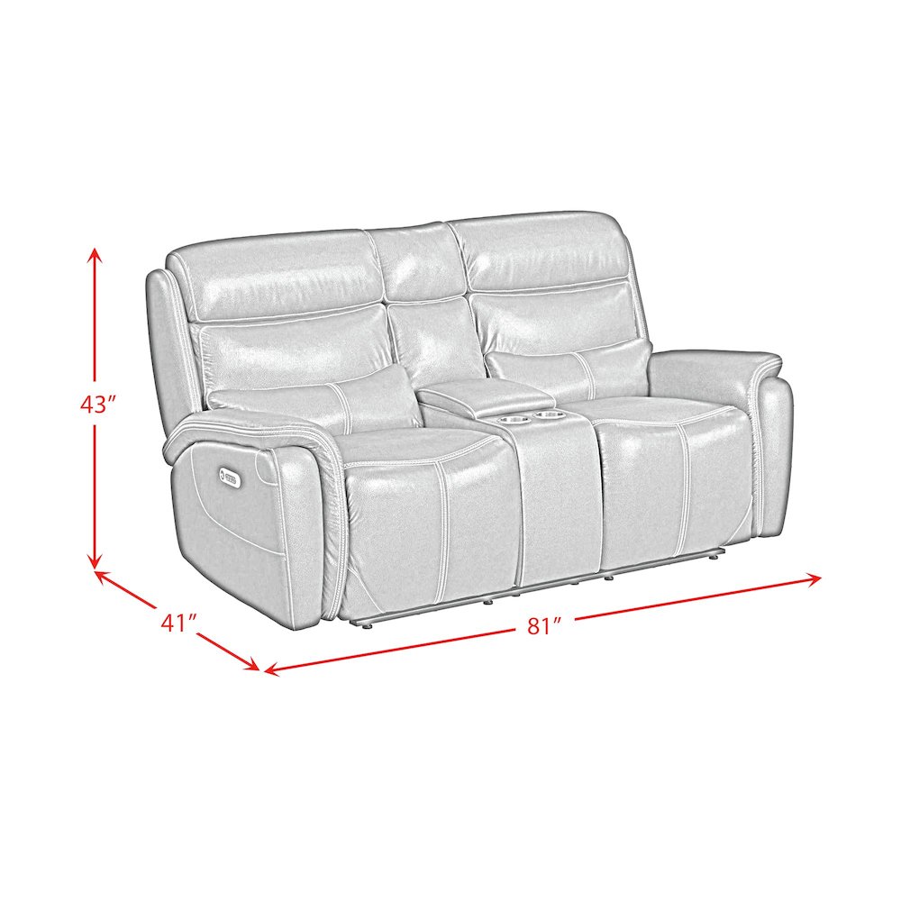 Florin Power Motion Loveseat with Power Headrest and Console in Pebble Navy. Picture 8