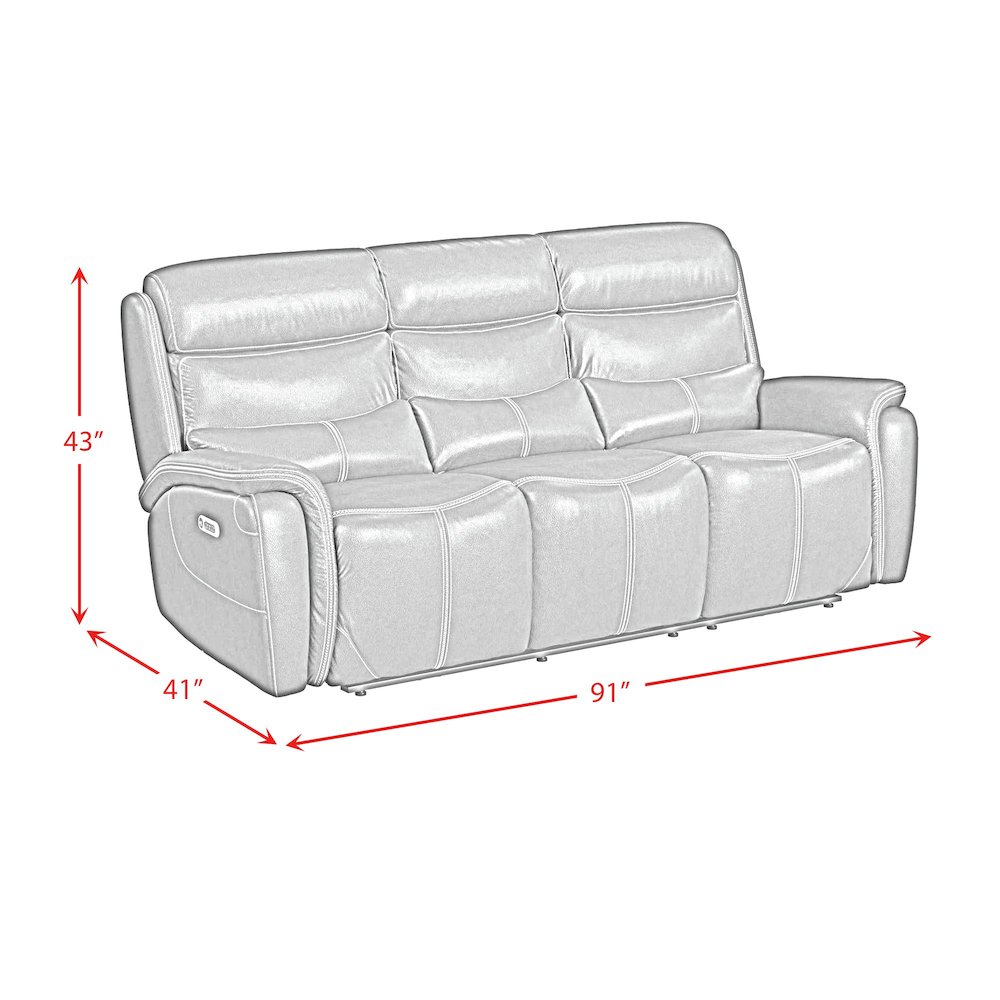 Florin Power Motion Sofa with Power Headrest in Pebble Navy. Picture 7