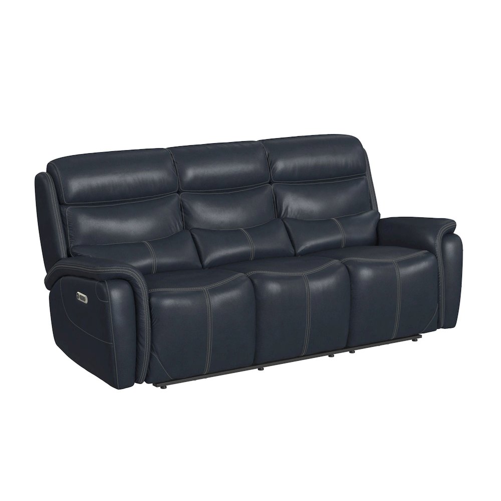 Florin Power Motion Sofa with Power Headrest in Pebble Navy. Picture 1