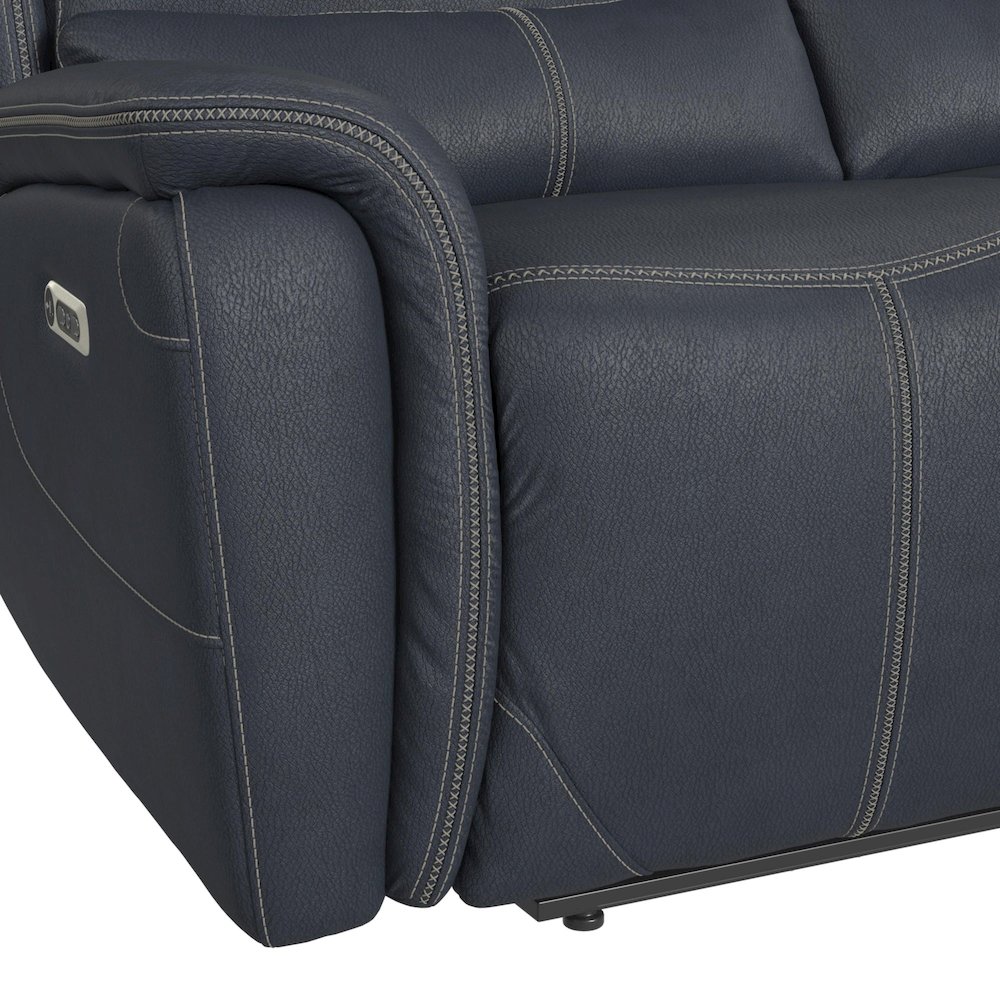 Florin Power Motion Sofa with Power Headrest in Pebble Navy. Picture 5