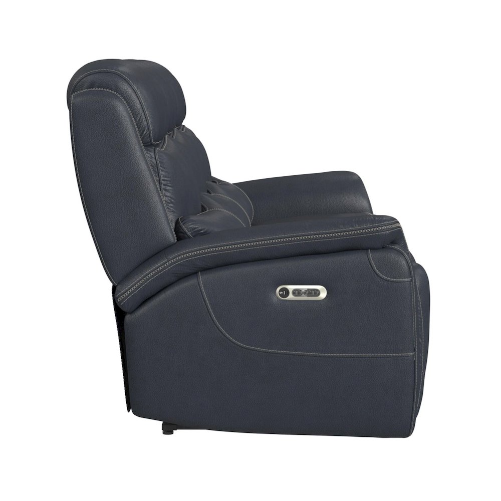Florin Power Motion Sofa with Power Headrest in Pebble Navy. Picture 3