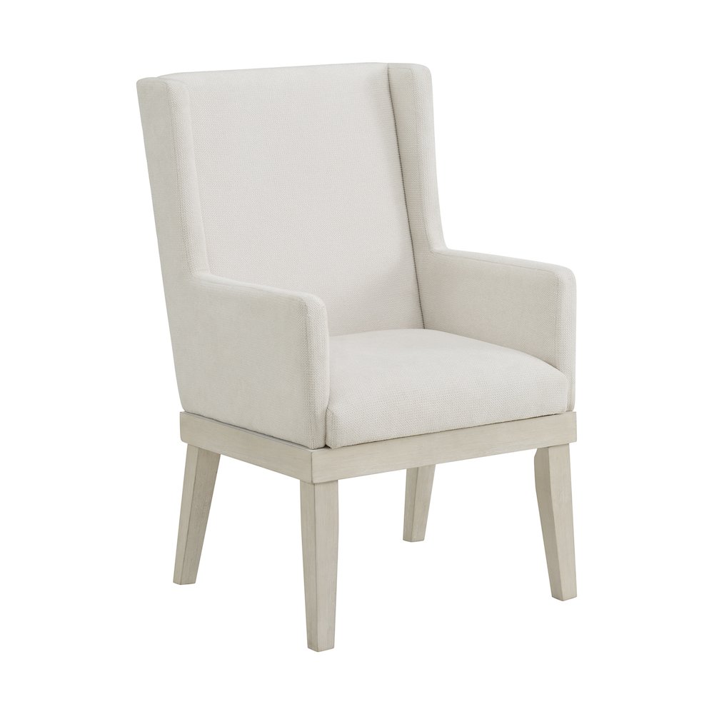 7PC Standard Height Dining Set Antique White-Table, Four Chairs Two Arm Chairs. Picture 3
