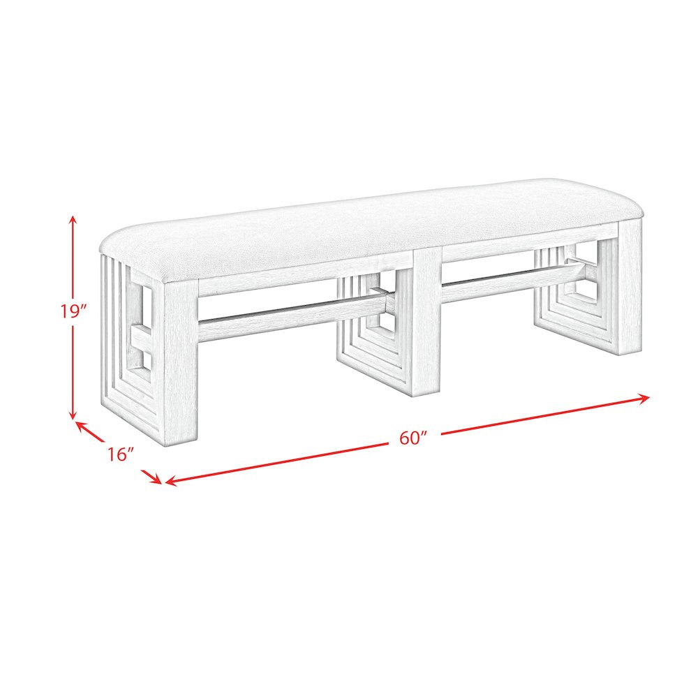 Rhiannon Dining Bench in Antique White. Picture 5