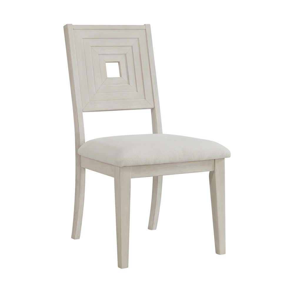 Rhiannon 5PC Standard Height Dining Set in Antique White-Table and Four Chairs. Picture 2
