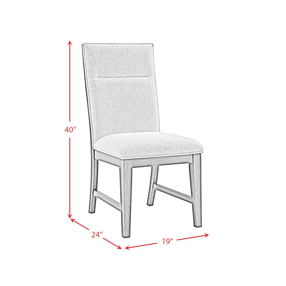 Edge Dining Chair with Light Grey Fabric in Espresso. Picture 7