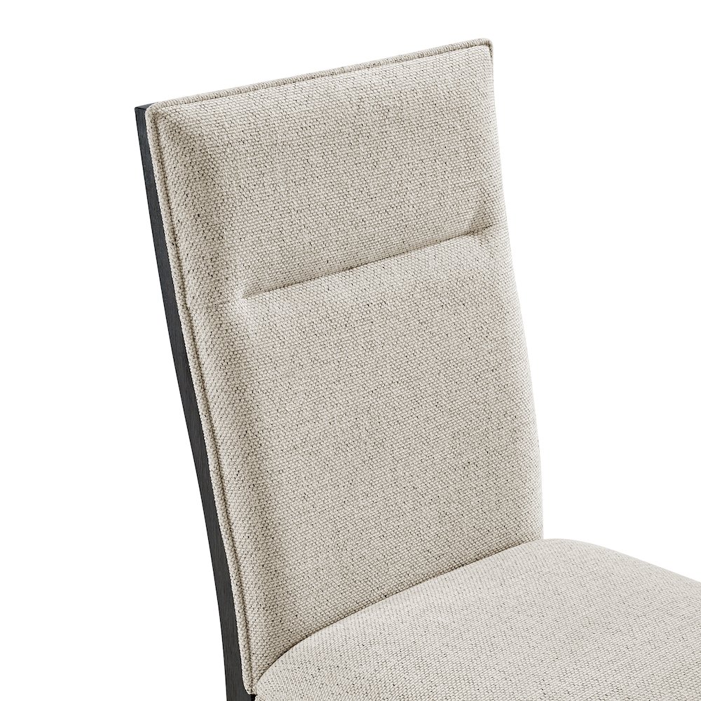 Edge Dining Chair with Light Grey Fabric in Espresso. Picture 5