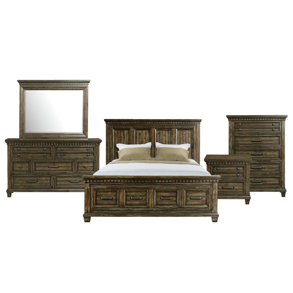Windom King Storage 5PC Bedroom Set in Charcoal. Picture 1