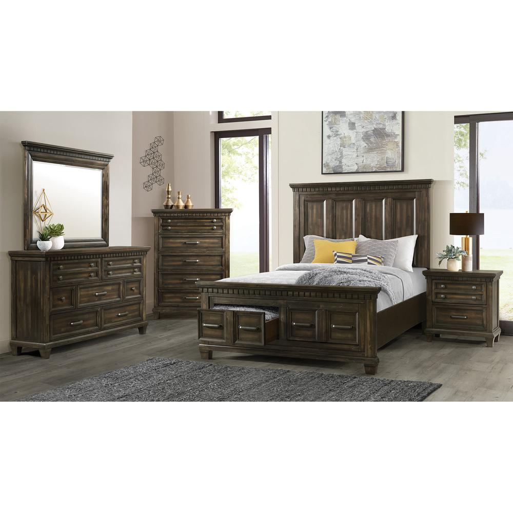 Windom King Storage 5PC Bedroom Set in Charcoal. Picture 2