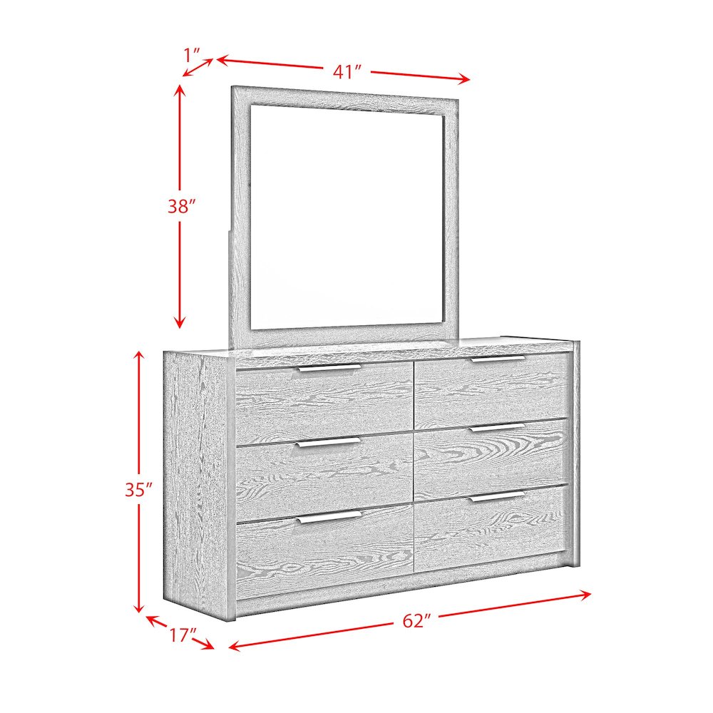 Ardmore Bend Dresser and Mirror Set in Black. Picture 7
