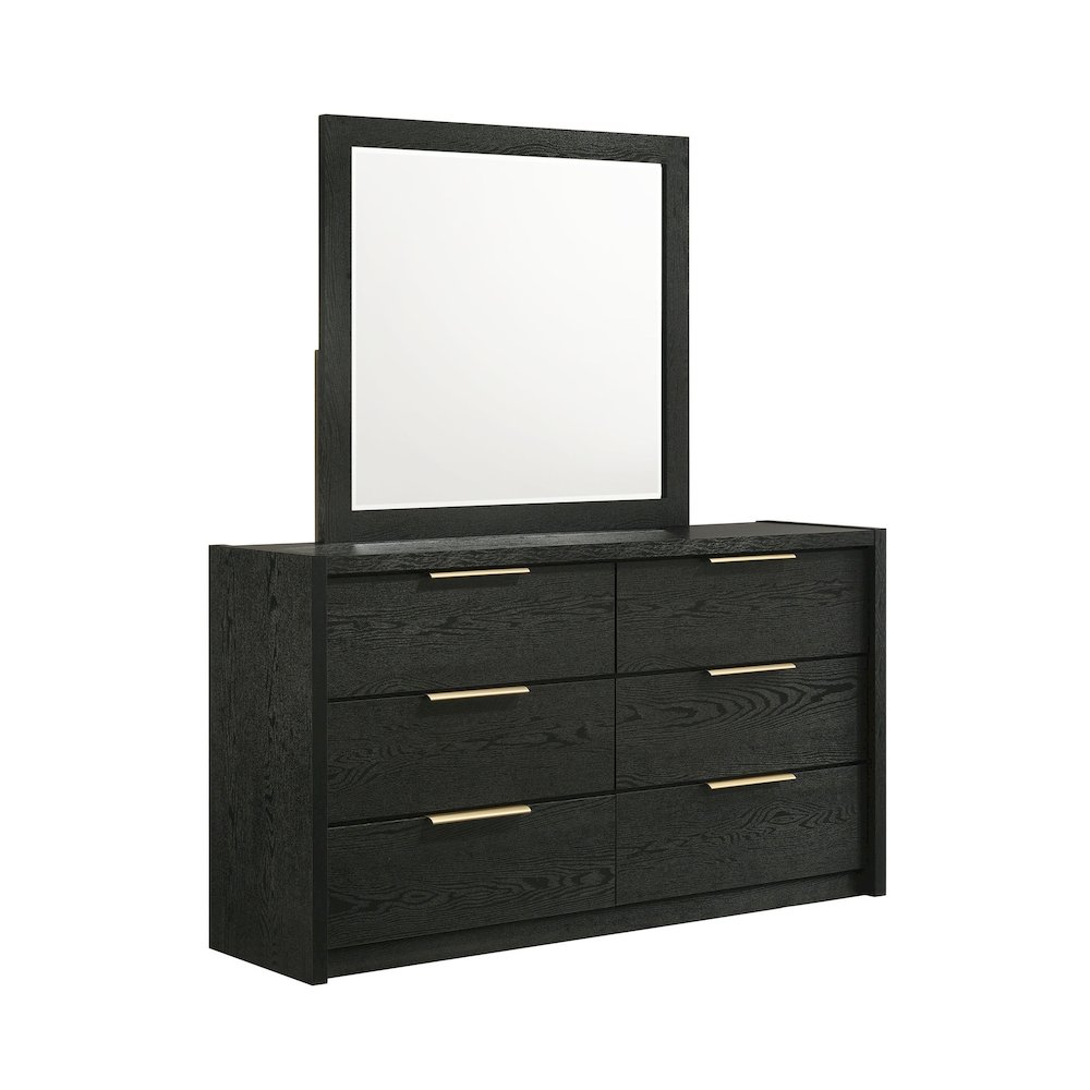 Ardmore Bend Dresser and Mirror Set in Black. Picture 2