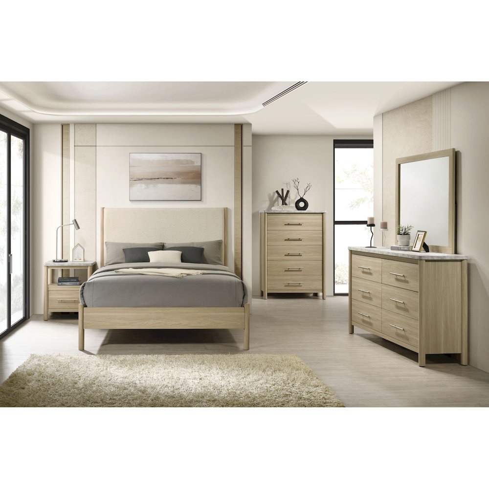 Joanna Dresser and Mirror Set in Natural. Picture 1