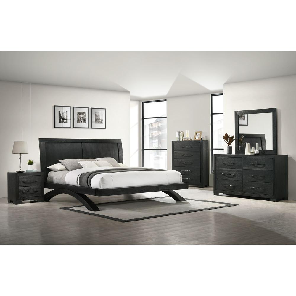 Kenn Full Panel 5PC Bedroom Set in Black. Picture 2