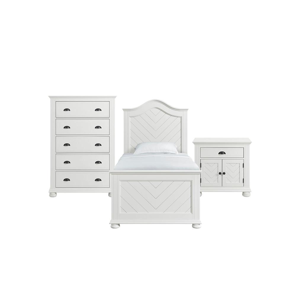 Conaughey  Twin Panel 3PC Bedroom Set in White. Picture 1