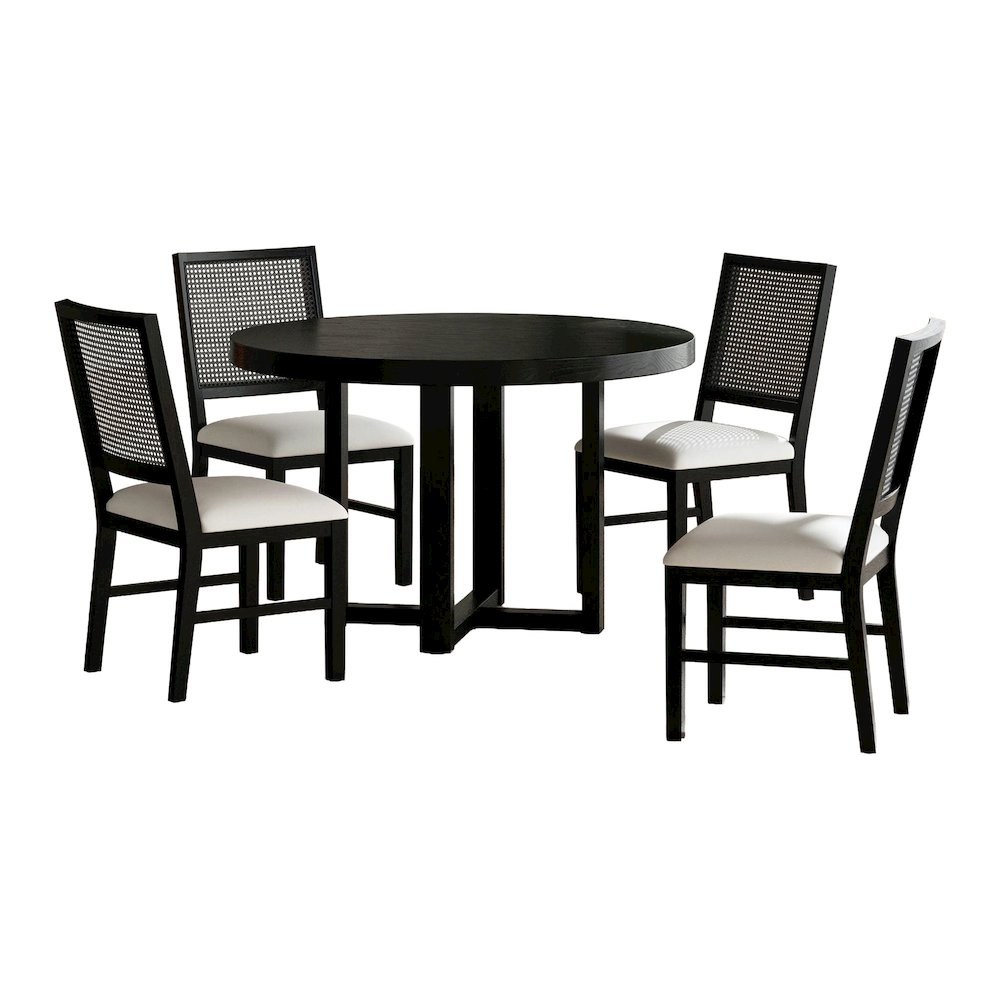 Grenada 5PC Standard Height Dining Set in Black-Table and Four Chairs. Picture 1