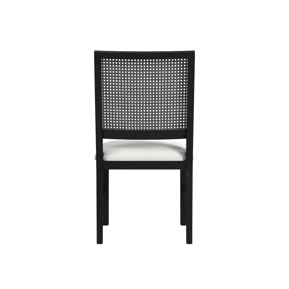 Grenada Dining Chair with White Fabric in Black. Picture 4