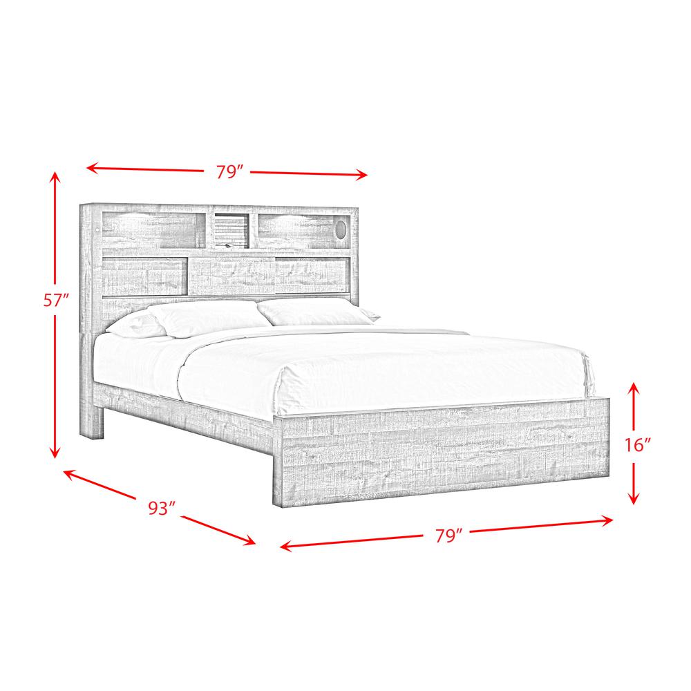 Picket House Furnishings Beckett King Bookcase Panel Bed with Bluetooth. Picture 6