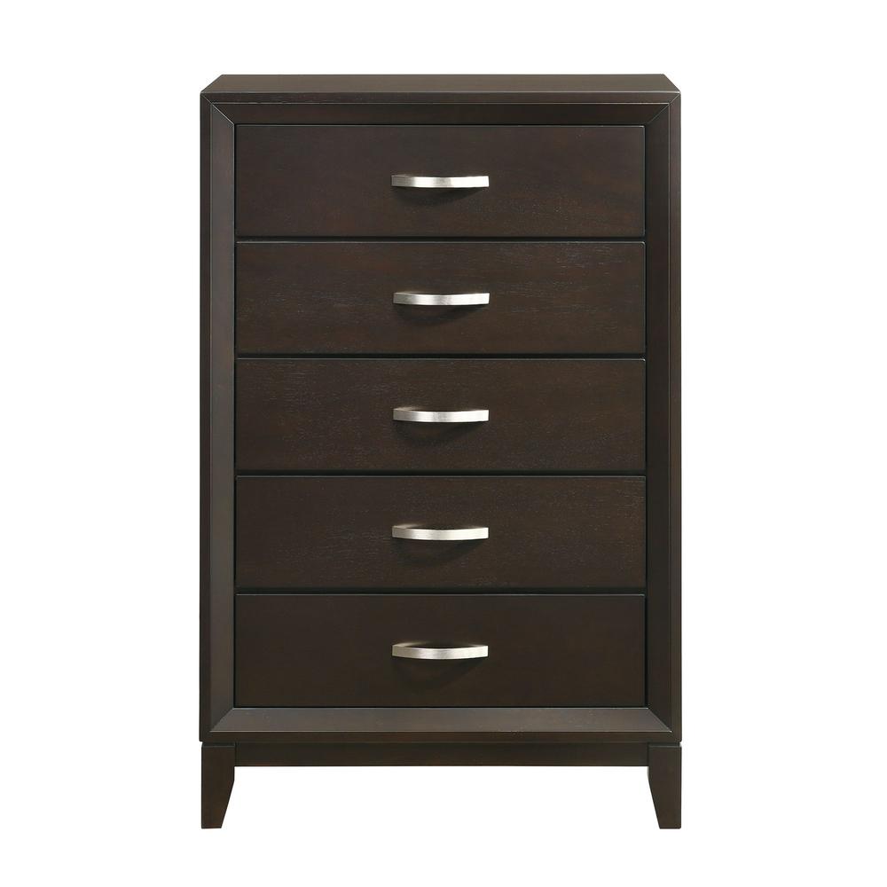 Warren 5-Drawer Chest in Merlot. Picture 2