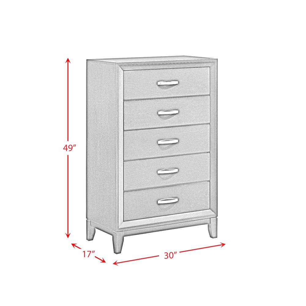 Warren 5-Drawer Chest in Merlot. Picture 3