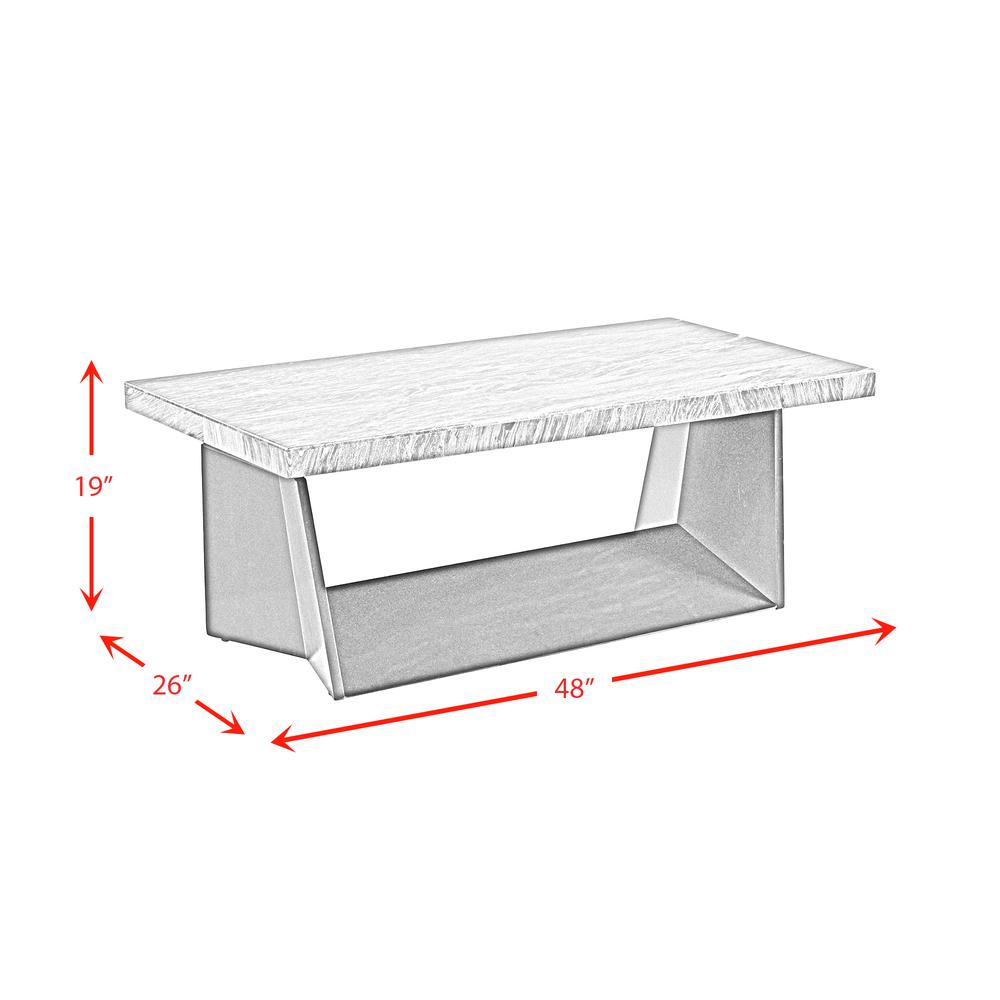Tobias Coffee Table with White Marble Top. Picture 3