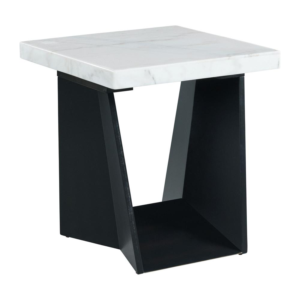 Tobias End Table with White Marble Top. Picture 1