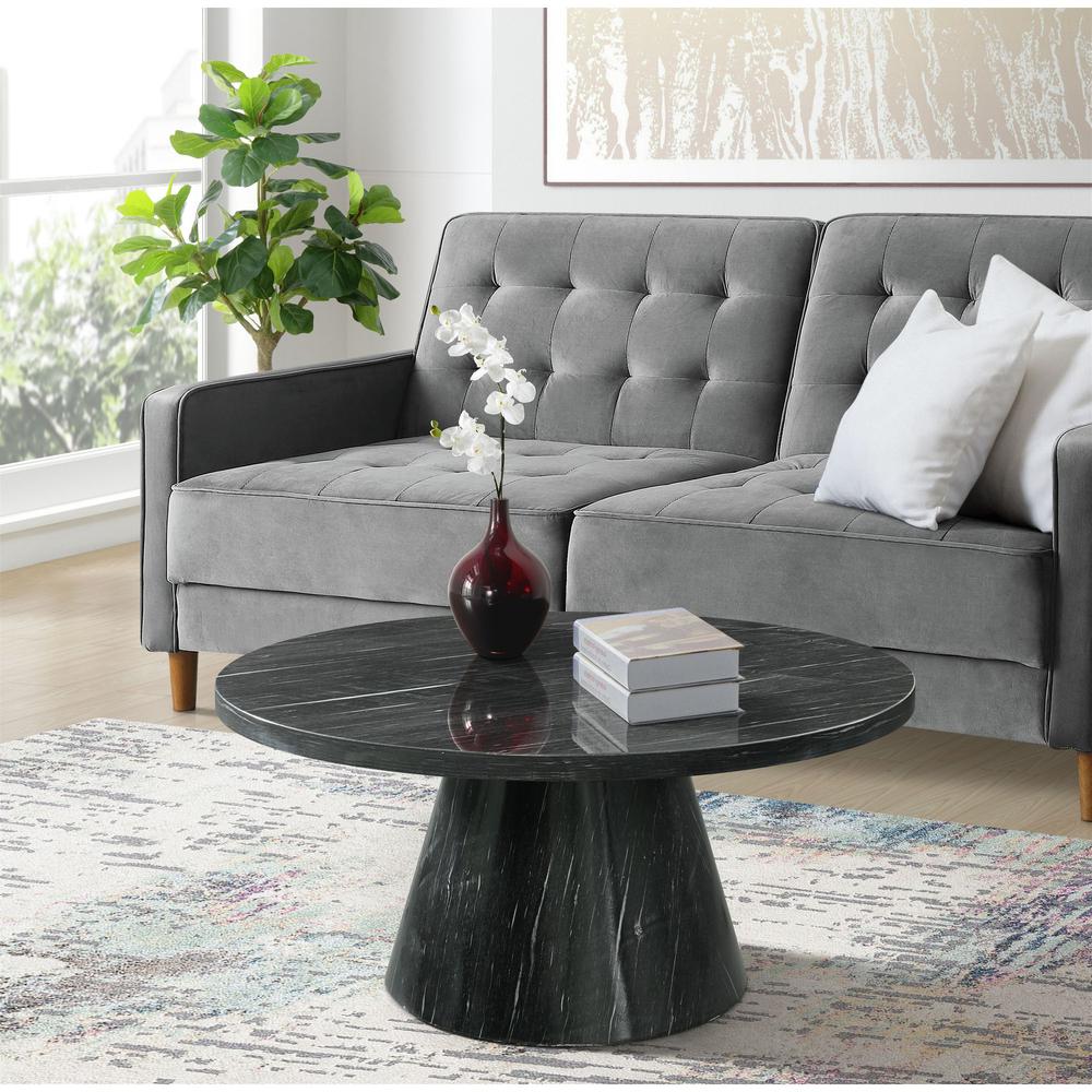 Odette Round Occasional Coffee Table Complete in Grey. Picture 6