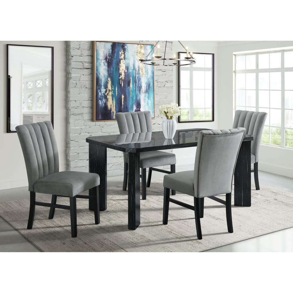 Odette Side Chair in Grey Velvet (2 Per Pack). Picture 10