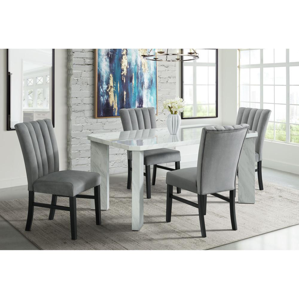 Odette Side Chair in Grey Velvet (2 Per Pack). Picture 11