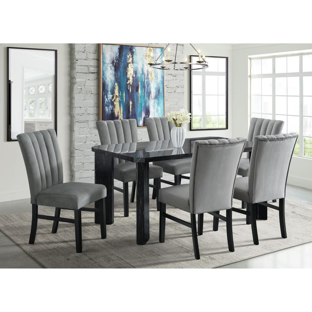 Odette Side Chair in Grey Velvet (2 Per Pack). Picture 12