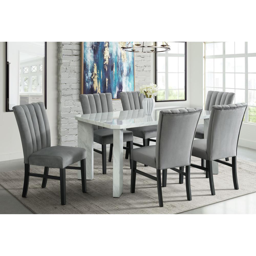 Odette Side Chair in Grey Velvet (2 Per Pack). Picture 13