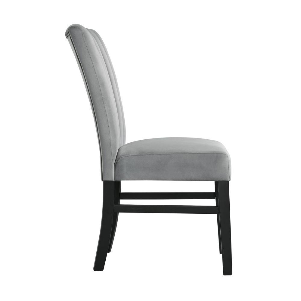 Odette Side Chair in Grey Velvet (2 Per Pack). Picture 4