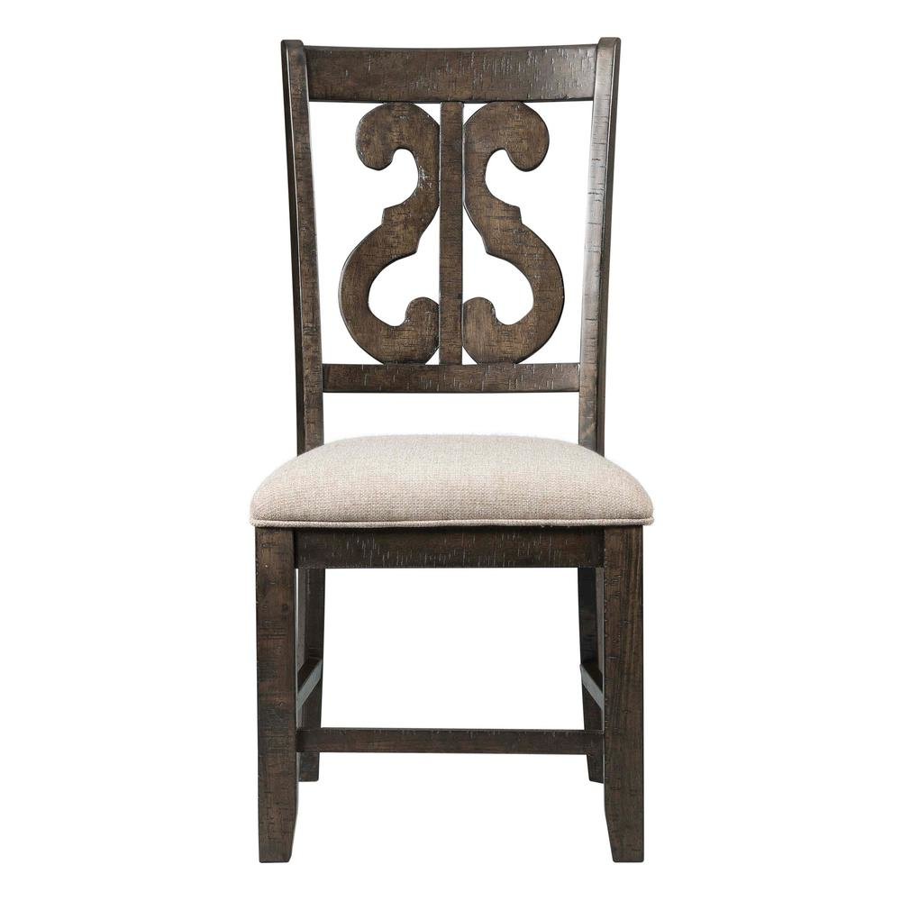 Brown Wooden Swirl Back Side Chairs for Kitchen and Dining Rooms. Picture 2