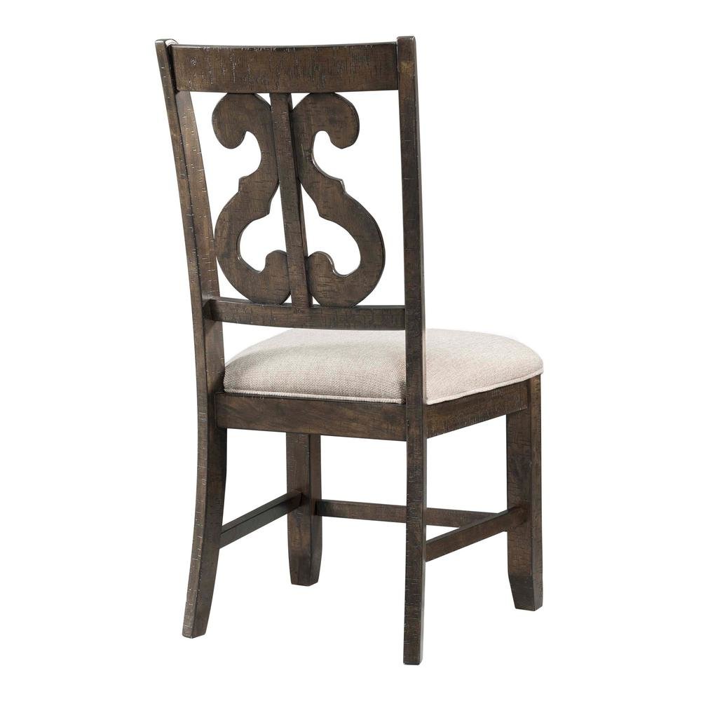 Brown Wooden Swirl Back Side Chairs for Kitchen and Dining Rooms. Picture 4